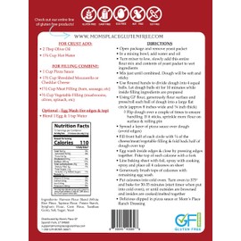 Mom’s Place Gluten-Free Italian Calzones & Pizza Pockets Mix, 13.7 oz, 12 Servings - Vegan, Nut Free, Dairy Free & Soy Free