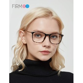 Firmoo Blue Light Filter Glasses Men Women Metal Full Rim Glasses Computer Glasses Against Eye Strain Anti-Reflective Nerd Glasses, Tortoise