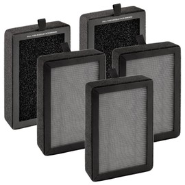 5 Pack LV-H128 Replacement Filter for LEVOIT LV-H128, PUURVSAS (HM669A), ROVACS (RV60) Air Purifier, LV-H128 H13 True HEPA Filter, 3-in-1 Activated Carbon Filters, Replace #LV-H128-RF