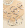 Howoo Big Silver Hoop Earrings for Women Large Chunky Thick