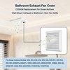 White Plastic Bathroom Vent Fan Cover (C350GN) with Springs, Compatible