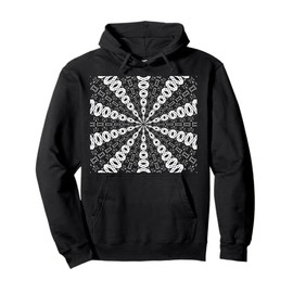 Starlight Speeding Mid-Century Pattern White Black Cut Out Pullover Hoodie