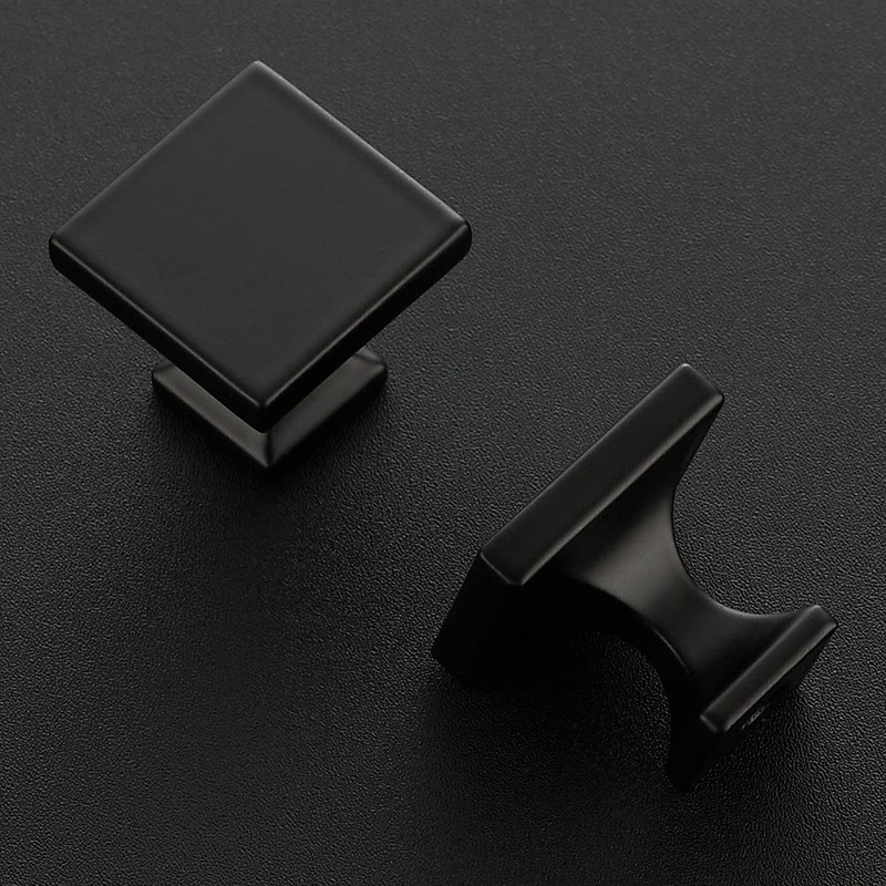 Cabinet Knobs Matte Black Square Knobs for Cabinets and Drawers
