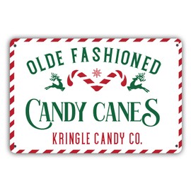 Funny Tin Sign Old Fashioned Candy Canes Metal Tin Sign for Home Kitchen Cafe Coffee Store Wall Decor 8x12 inch