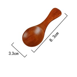 Small Wooden Spoons 4 PCS 3 inches Wood Spice Spoon with Short Handle for Condiments, Ice Cream, Tiny Wooden Serving Spoon for Honey, Coffee, Tea, Sugar, Jam.