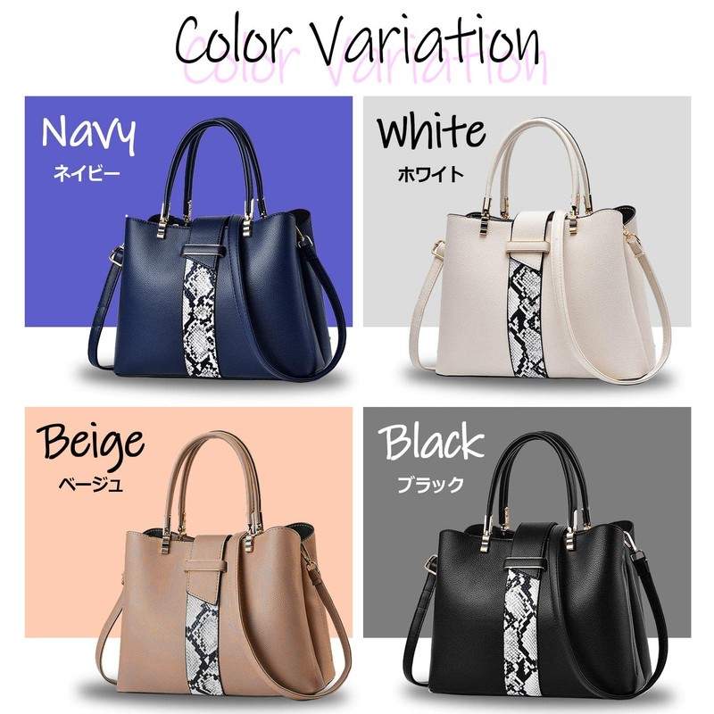 LASTOS Women's Handbag, Cross-body Shoulder Bag, Work Bag, 2-Way, Black