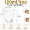 YANJINGSHE Dessert Cups, 100 Pack 120ml Clear Square Dessert Pots