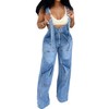 SHINFY Women's Denim Overalls Y2K Straight Wide Leg Bib Overalls