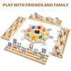Mexican Train Double 12 Dominoes Set with 4 Wooden Trays/Racks