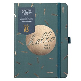 Busy B Mid-Year to Do Diary from August 2022 to August 2023 Sprinkle Week to View A6 Diary with Notes, Pen Holder and Tear-Off Lists 3998AMZ