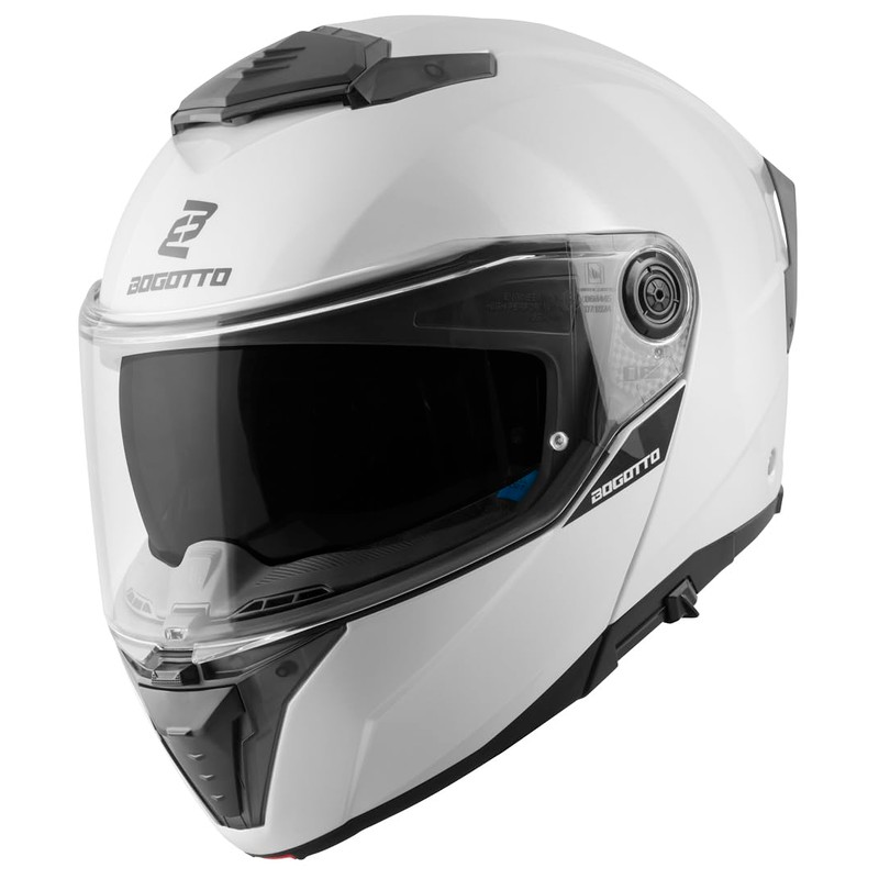 Bogotto FF404 Solid Flip-Up Helmet, White, XS