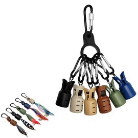 Egi Cover, Safety Hook Protection, Holder, Squid Hook Protector, Compatible with No. 3.5 to 4.0 (6 Colors, 6 Pieces) with One-touch Carabiner, Squid Hook Protector, Fishing Jig Protective Cover
