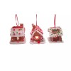 RAZ Imports Set of 3 Hanging Lighted Gingerbread Claydough House