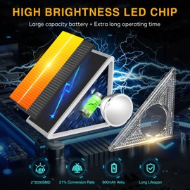 AGOTD Solar Lights for Outdoors, Solar Stair Lighting Outdoor, Solar Stair Lights for Outdoor Use, 3 White & 6 RGB Colours, IP65 Waterproof Solar Floor Lights, Garden Lamps for Walkway, Stairs, Paths,