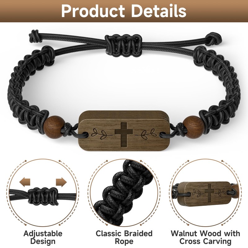 Outiuehee 1Pcs Adjustable Daily Bible Verse Bracelet - Christmas Stocking