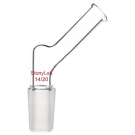 stonylab Angled Glass Adapter, Borosilicate Glass Pouring Adapter with 14/20 Standard Inner Joints Liquid Pouring Adapter for Laboratory Supplies