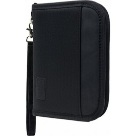 Passport Holder Travel Wallet, For 2 Passports, Small Passport Bag, Double, Dual, A5, Document Folder, Case, Purse, RFID Blocking, Holiday, Waterproof Organisers, Travel Accessories, Black, UK BCL