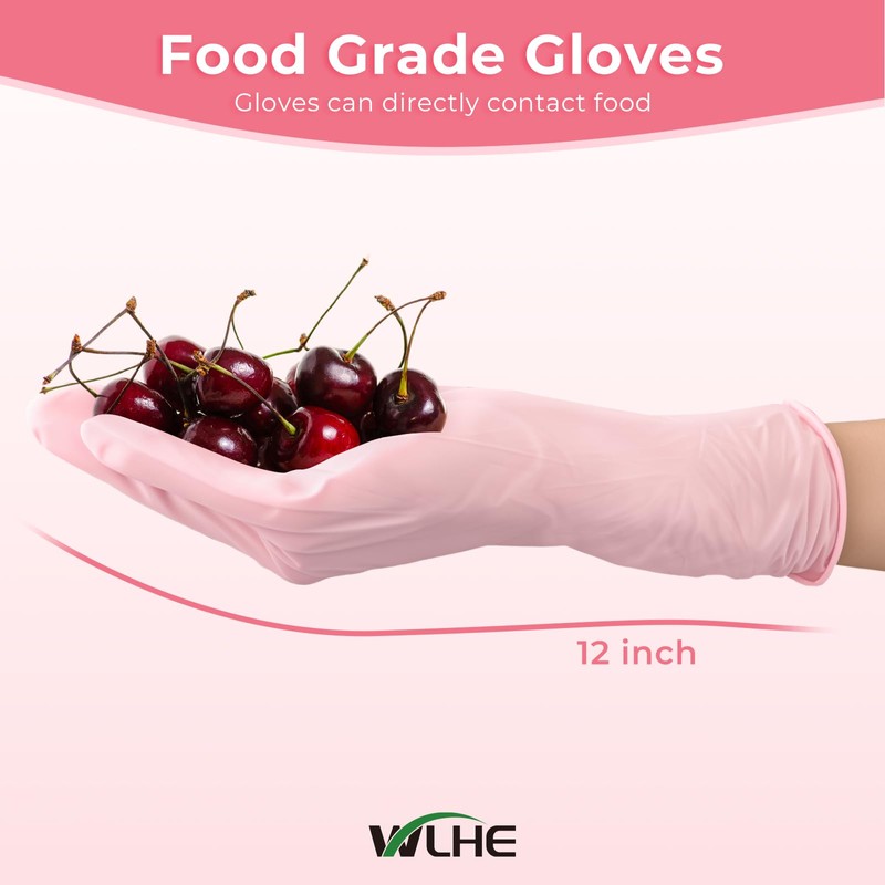 Disposable Nitrile Gloves - Pack of 50, Extended Cuff Cleaning