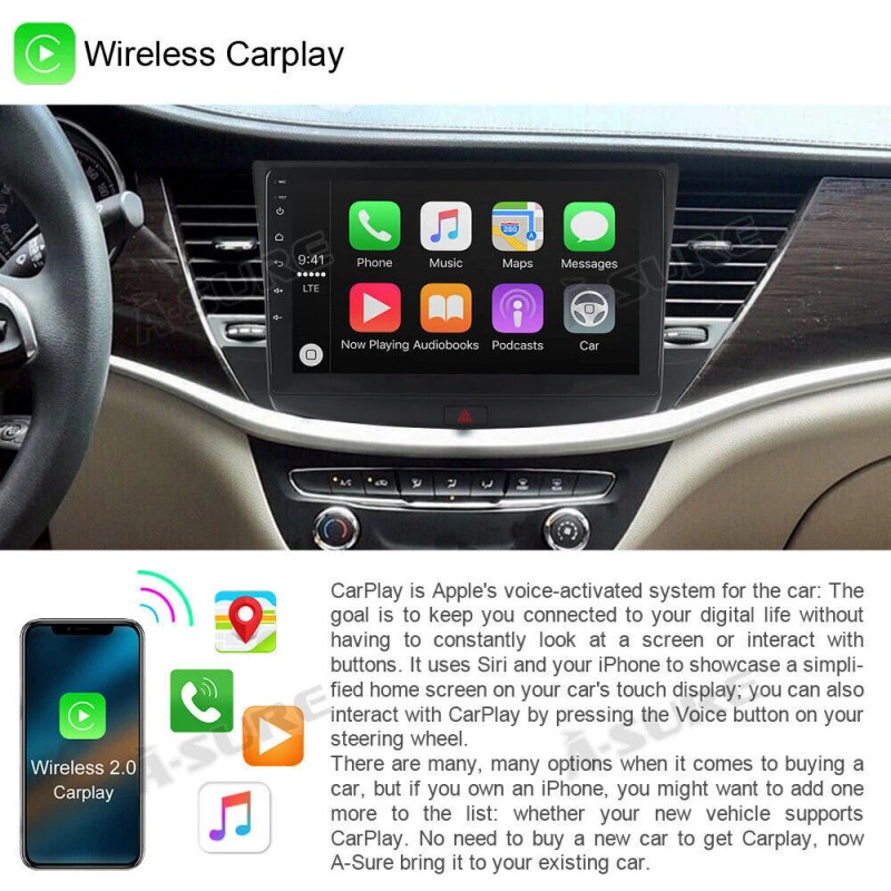 ASURE 2+64GB Car Radio Stereo for Buick Verano 2016-2019 CarPlay