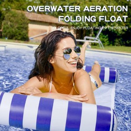 2-Pack Swimming Pool Float, Multi-Purpose Inflatable Pool Hammock (Saddle, Lounge Chair, Drifter), Water Hammock Lounge, (Navy Blue,Pink)