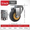 3/4-Inch Rubber Plate Caster Wheel, Swivel, Directional and Brake Options