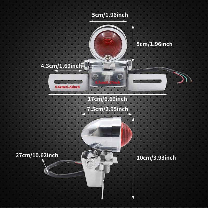Ygmylandbb Motorcycle Tail Light Brake Stop Running Light Lamp with