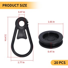 20PCS Tarpaulin Clips, Tarp Grabbers, Tarp Tie-Down Clips, Clips for Car Covers Tents Awning and Swimming Pool Covers…