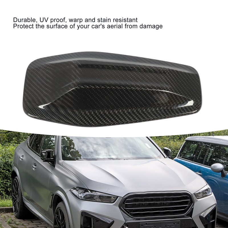 Roof Antenna Cover Glossy Carbon Fiber Protective Decorative Antenna Cover