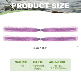 PATIKIL Crystal Flash Fly Fishing Line, 10 Pack Sparkle Fly Tying Material Kit Holographic Dry Flies Thread Supplies for Making Fishing Hook Lure Flies, Pearlescent Purple