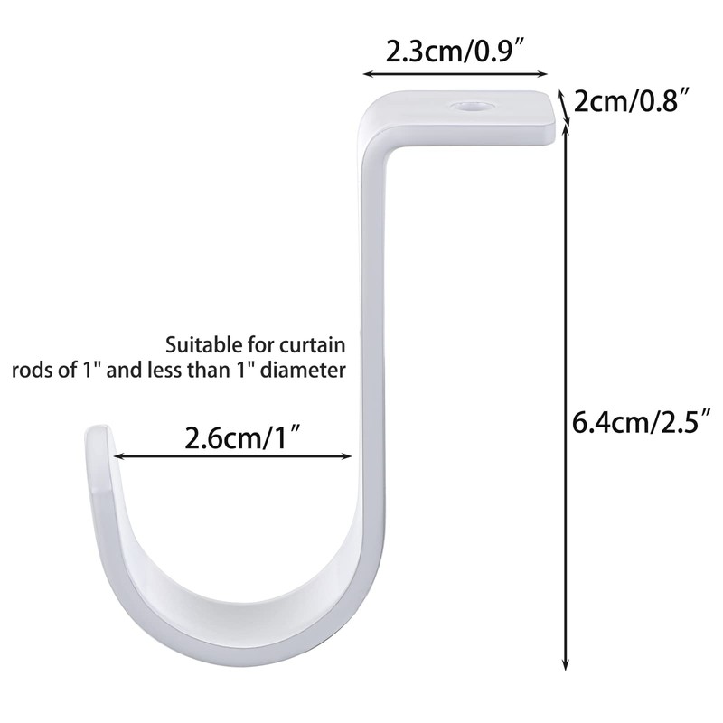 BTSKY 3 Pack Metal Curtain Rod Brackets for 25mm Rod