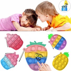 kapibarasensei 18 Pcs Mini Push pop Bubble Fidget Toy, Simple Fidget Toy, Keychain Bubble Pop Desk Toy, Decompression Toys Suitable for All Ages