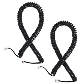 Casoter 2 Pcs Telephone Cord Cable Line Wire,Coiled Length 1.2 to 6.5 Feet Uncoiled Landline Phone Handset Cable Cord RJ9/RJ10/RJ22
