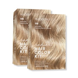 Madison Reed Radiant Hair Color Kit | 9N Medium Neutral Blonde (Nocera Blonde) for 100% Gray Hair Coverage | Dimensional Salon-Quality Permanent Hair Dye | PPD-Free & Ammonia-Free | 2 Pack
