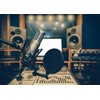 CORFOTO 7x5ft Fabric Microphone Backdrop Photography Professional Condenser Studio Microphone