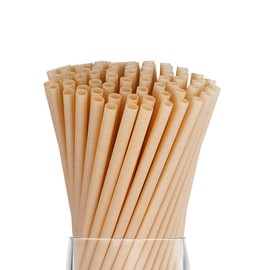 200 Pcs Sugarcane Straws Disposable, 5 In Drinking Agave Long Edible Compostable Biodegradable Cocktail Straws, Natural Brown Juice Coffee Tea Bulk Straw, Sturdy Straw for Drinks Home Restaurant