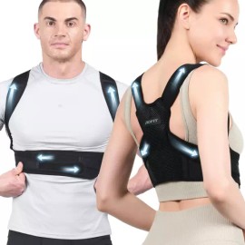Aofit 여성용 및 남성용 자세 교정기 백 브레이스 조절 가능한 경량 상부 옷 사이즈 S 하의 어깨 [Black] [Medium] Adjustable Lightweight Upper Body Posture Corrector Back Brace for Women and Men Size S Pants Shoulder [Black] [Medium]