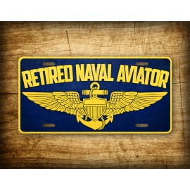 SignsAndTagsOnline.com Retired US Naval Aviator Wings License Plate Navy Pilot Veteran Auto Tag