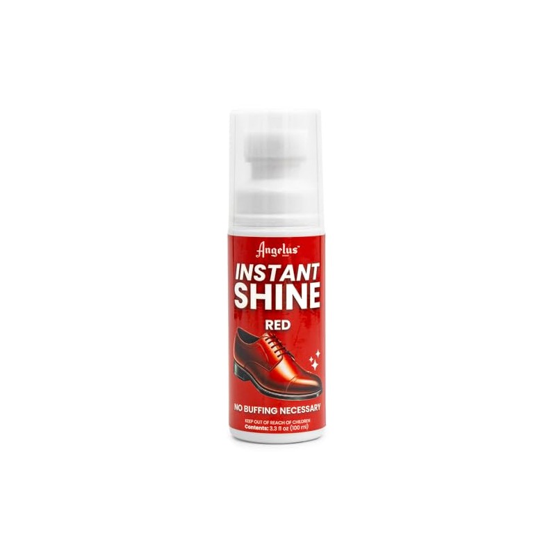 Angelus Instant Shine Liquid Shoe Polish Red 3.3oz | Applicator