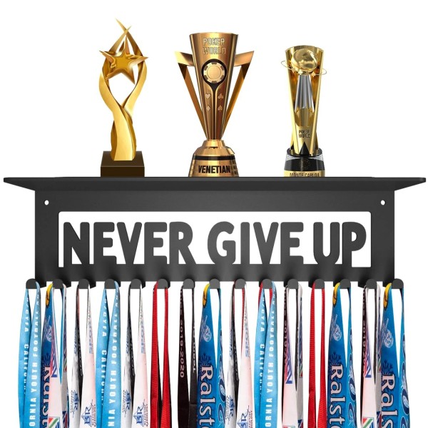 Dafftos Medal Trophy Shelf Hanger Display with Hooks for Medals
