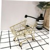 iplusmile 4Pcs Shopping Cart Tiny Pretend Play Compact Desk Ornaments