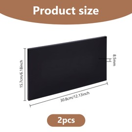 DICOSMETIC Pack of 2 HDPE Plastic Sheet, High Density Polyethylene Board, 0.33 Inch Thickness, Size 6 x 12 Inches, Black Solid Plastic Block, Flat Panel, DIY Materials for Home Decoration, Crafts