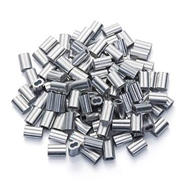 1/16" Aluminum Crimping Loop Sleeve - 100PCS Cable Ferrule Wire Rope Sleeves Loops Sleeve