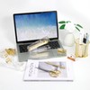 Gold Desk Accessories, Office Supplies Set with Acrylic Stapler, Tape