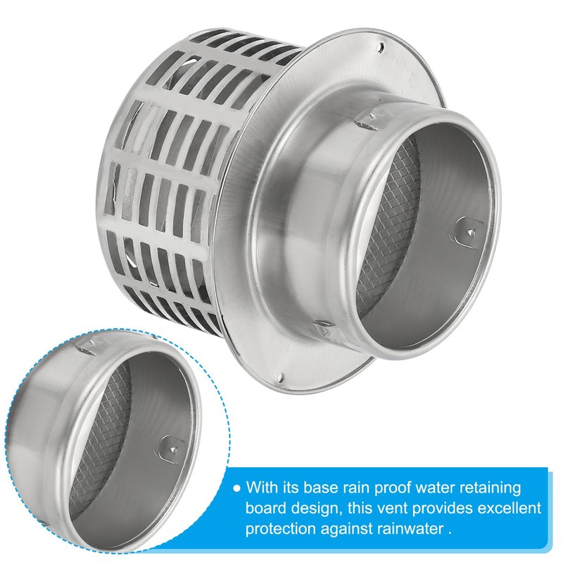 PATIKIL 4" 304 Stainless Steel Vent Cover, Exterior Wall Round
