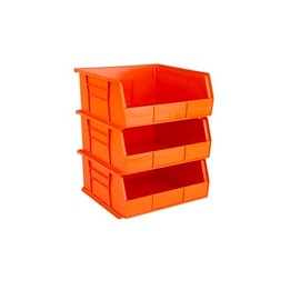 Hudson Exchange 11" x 11" x 5" (3 Pack) Plastic Stackable Storage Bin and Hanging Container, Orange