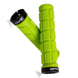 Bicycle Handlebar Grips, Bike Anti-Slip Grips Bike Rubber Shockproof Covers with Aluminum Lock for MTB/BMX Scooter Urban Bike(Green)