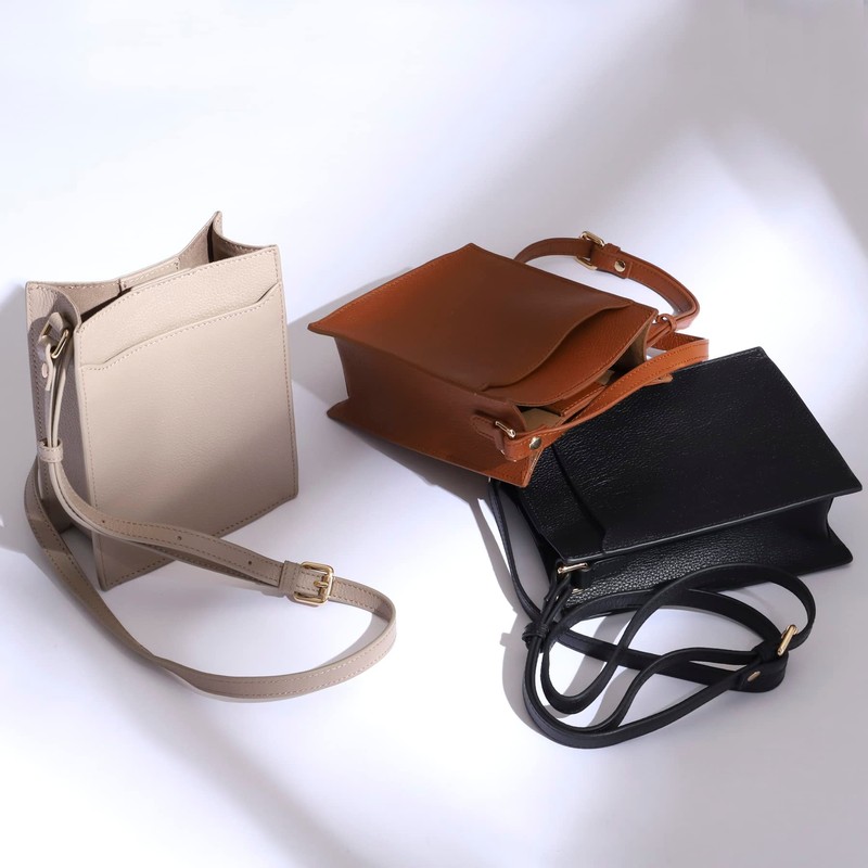 BLUE SINCERE Smartphone Pouch, Genuine Leather, Cowhide Leather, Cross-body Vertical,