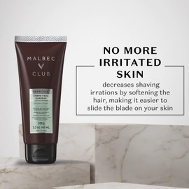Malbec Club Sensitive Shaving Cream for Men, Premium Lightweight, Non-Foaming or irritating, Hydrates Dry Skin, Razor-Friendly Formula, 3.5 Ounce