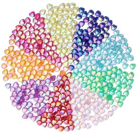 450 Pcs Acrylic Heart Shape Beads for Jewelry Making Craft DIY 9 Mixed Colors Love Heart Beads with Small Hole for DIY Necklace Bracelet Jewelry Craft Making