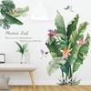 Fujitoya Flower Green Leaves Birds Plants Green Flower Wall Sticker